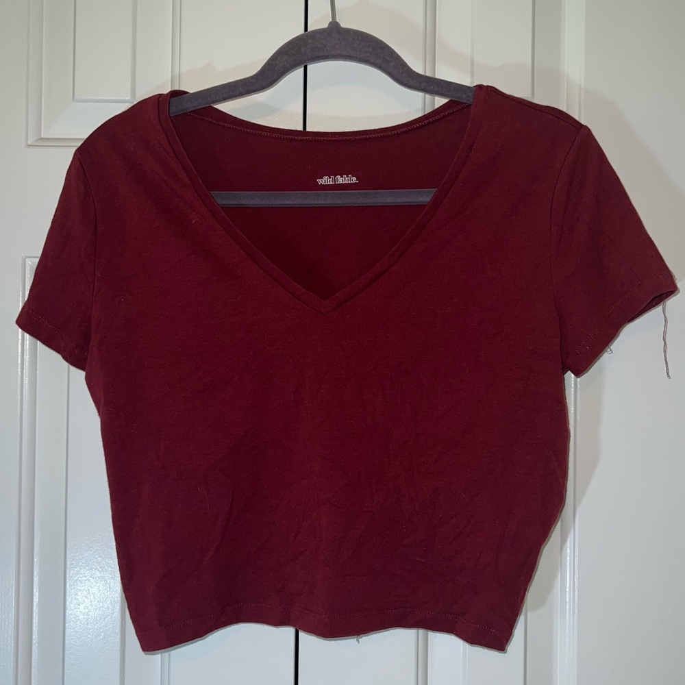 Wild Fable Burgundy Red Crop Top, Size XL